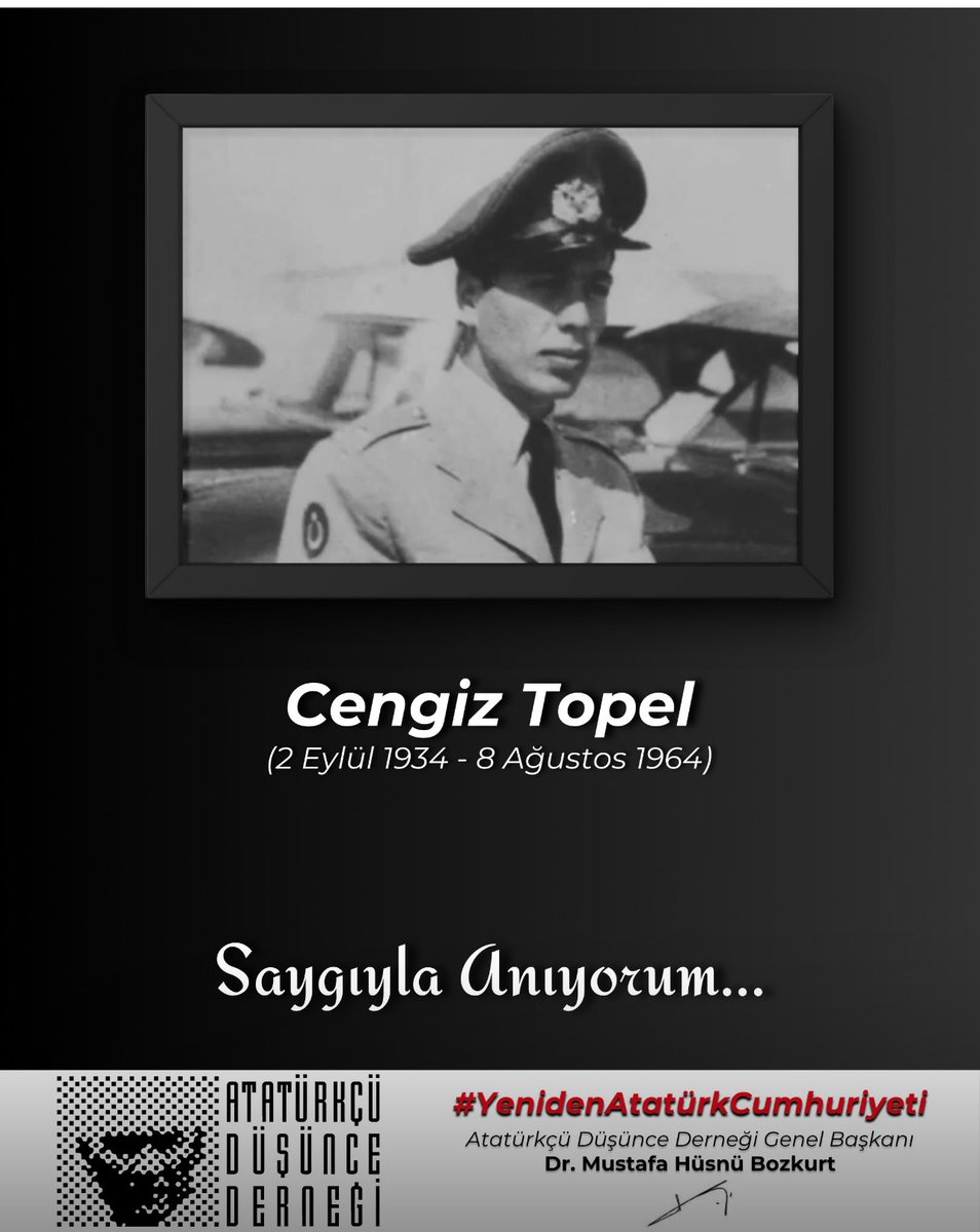 1964 yılında Kıbrıslı soydaşlarımıza yönelik Rum  tedhiş örgütü EOKA katliamlarını durdurmak amacıyla yapılan hava harekâtımda uçağı düşürülerek rehin alınıp alçakça şehit edilen, Cumhuriyet tarihimizin ilk hava harp şehidi Pilot Yüzbaşı Cengiz Topel'i yitirişimizin  61. yılında