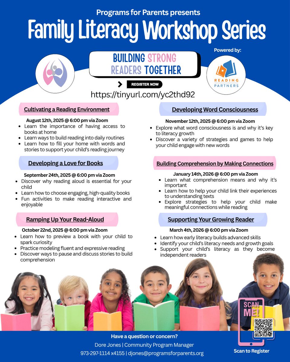 📚 Join us for our Family Literacy Workshop Series — all virtual, all for you!