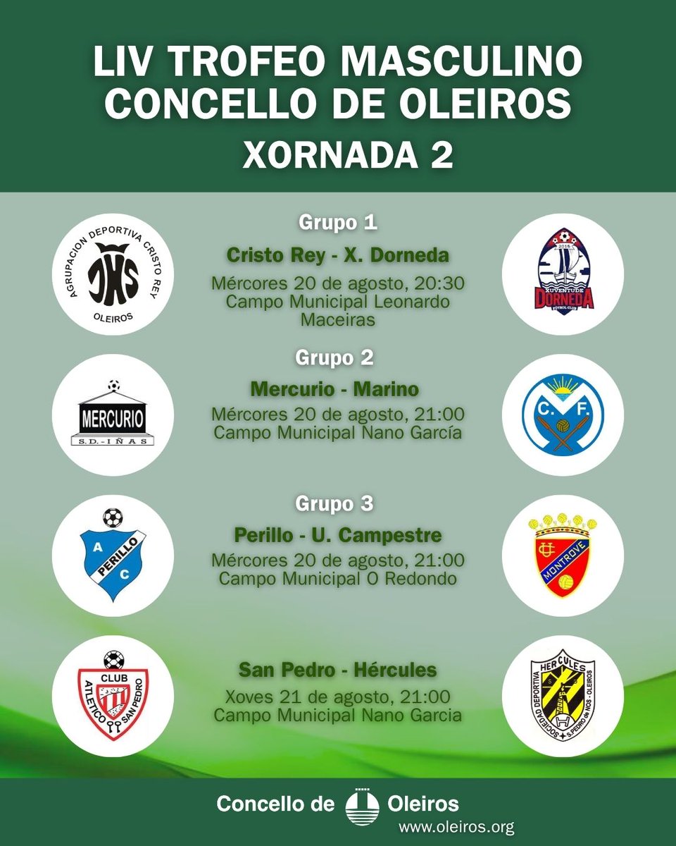 ⚽️🏆 Copa Oleiros masculina

📅 Xornada 2