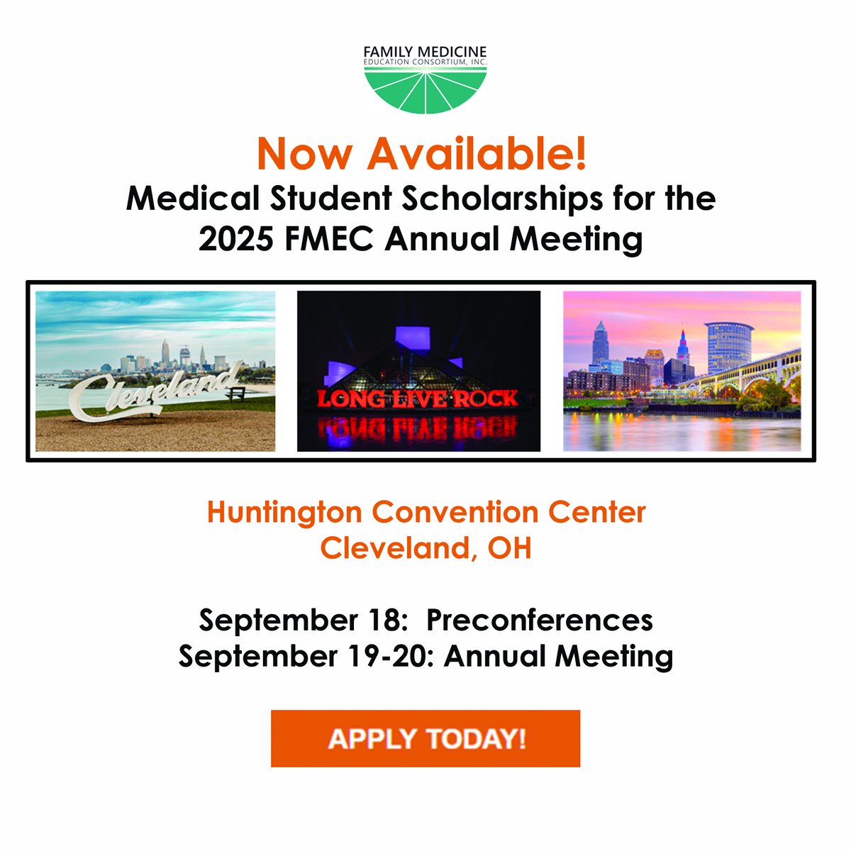 FMEC (@fmec_) on Twitter photo ๐๐๐๐ข๐๐๐ฅ ๐๐ญ๐ฎ๐๐๐ง๐ญ๐ฌ! Join us in Cleveland for the 2025 FMEC Annual Meeting.
Visit fmec.net/student-resourโฆ, for more information and eligibility. 
#FamilyMedicine #PrimaryCare #fmec2024 #MedicalStudents #medstudent #fammed ๐๐๐๐ข๐๐๐ฅ ๐๐ญ๐ฎ๐๐๐ง๐ญ๐ฌ! Join us in Cleveland for the 2025 FMEC Annual Meeting.
Visit fmec.net/student-resourโฆ, for more information and eligibility. 
#FamilyMedicine #PrimaryCare #fmec2024 #MedicalStudents #medstudent #fammed