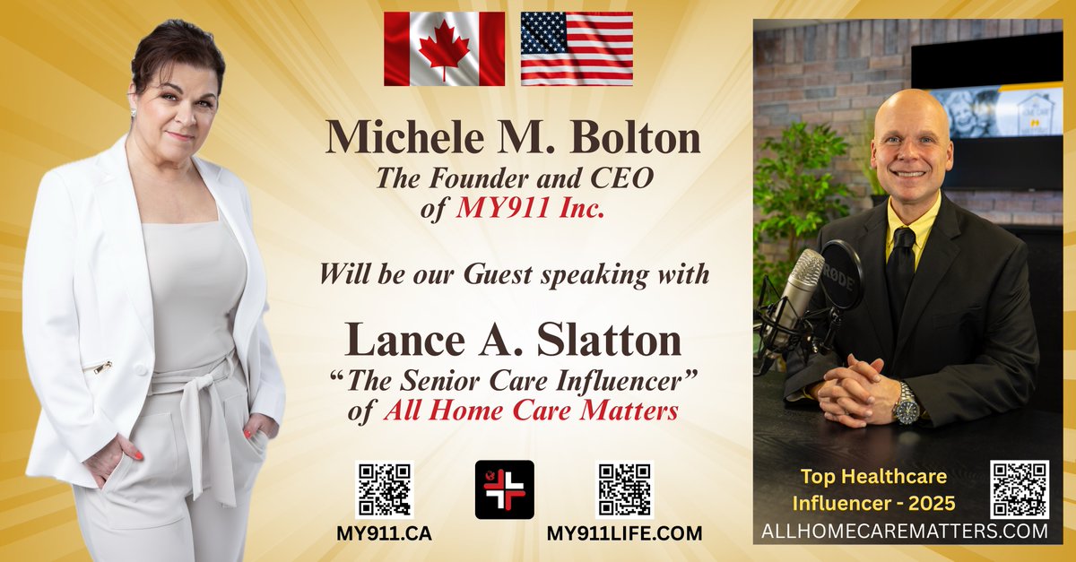 The Senior Care Influencer - Lance A. Slatton (@lanceaslatton) on Twitter photo 🇨🇦 Canada, here we come! 🇨🇦
We are looking forward to welcoming, <a href="/MY911_Inc/">Michele Bolton, Founder & CEO, MY911 Inc. 🇨🇦</a> for an important discussion on why your emergency information should be accessible in seconds - not hours.
#help #Emergency #EmergencyPreparedness #caregivers #health #healthcare #support #resources 🇨🇦 Canada, here we come! 🇨🇦
We are looking forward to welcoming, <a href="/MY911_Inc/">Michele Bolton, Founder & CEO, MY911 Inc. 🇨🇦</a> for an important discussion on why your emergency information should be accessible in seconds - not hours.
#help #Emergency #EmergencyPreparedness #caregivers #health #healthcare #support #resources