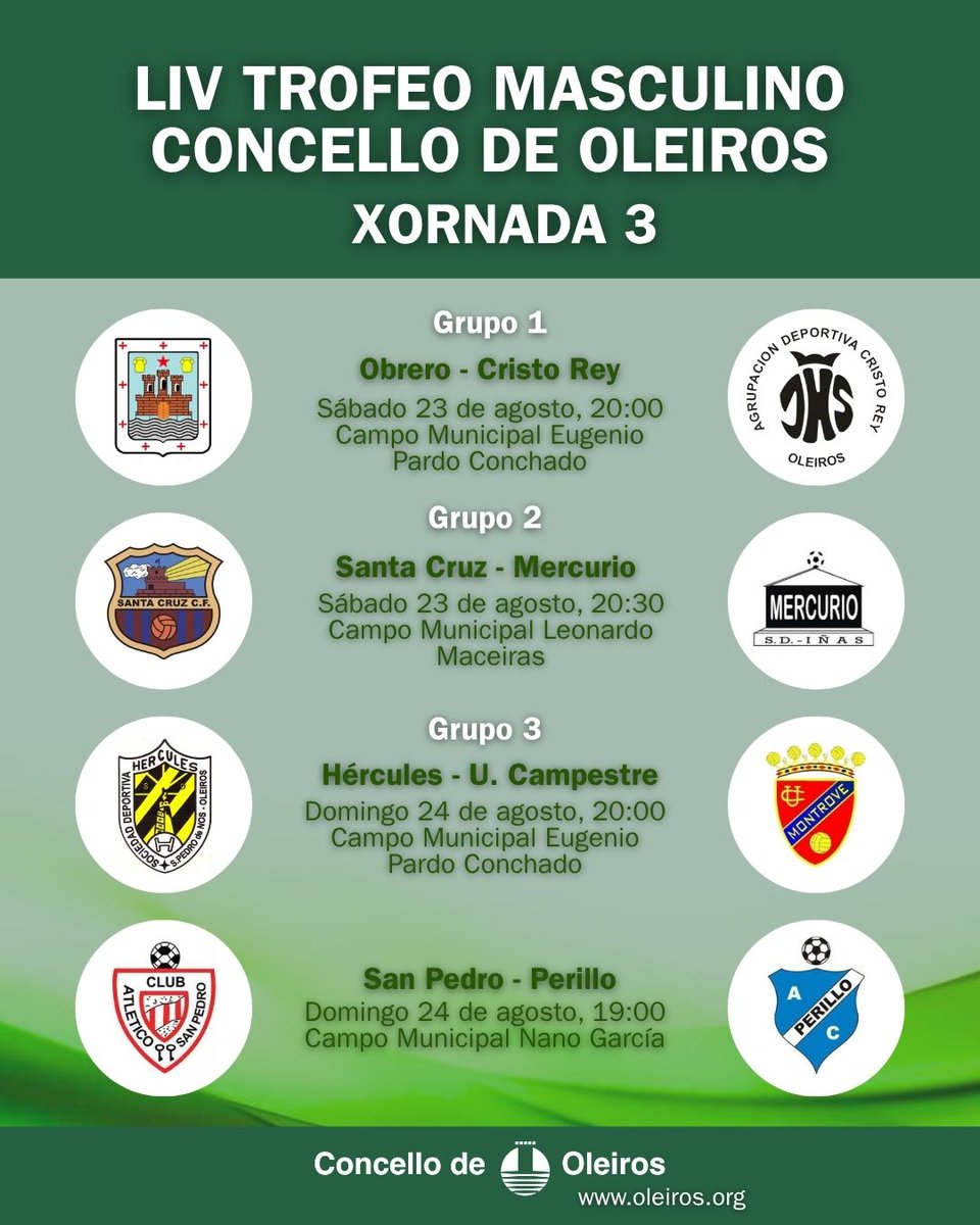 ⚽️🏆 Copa Oleiros masculina

📅 Xornada 3