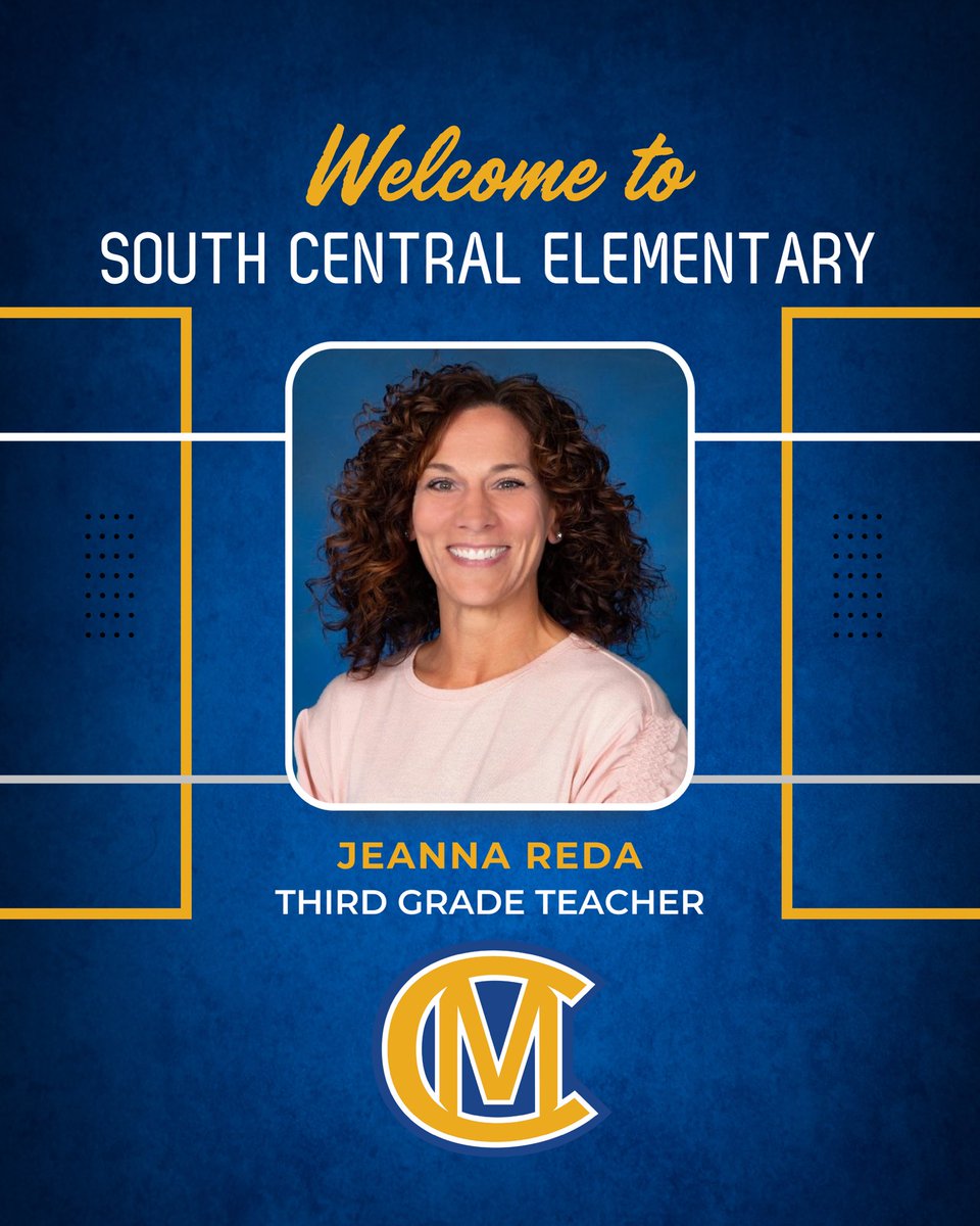 Please join us in welcoming Jeanna Reda to South Central Elementary! We’re excited to have her join our team.

#BigMacsBigPossibilities
#WeAreSouthCentral