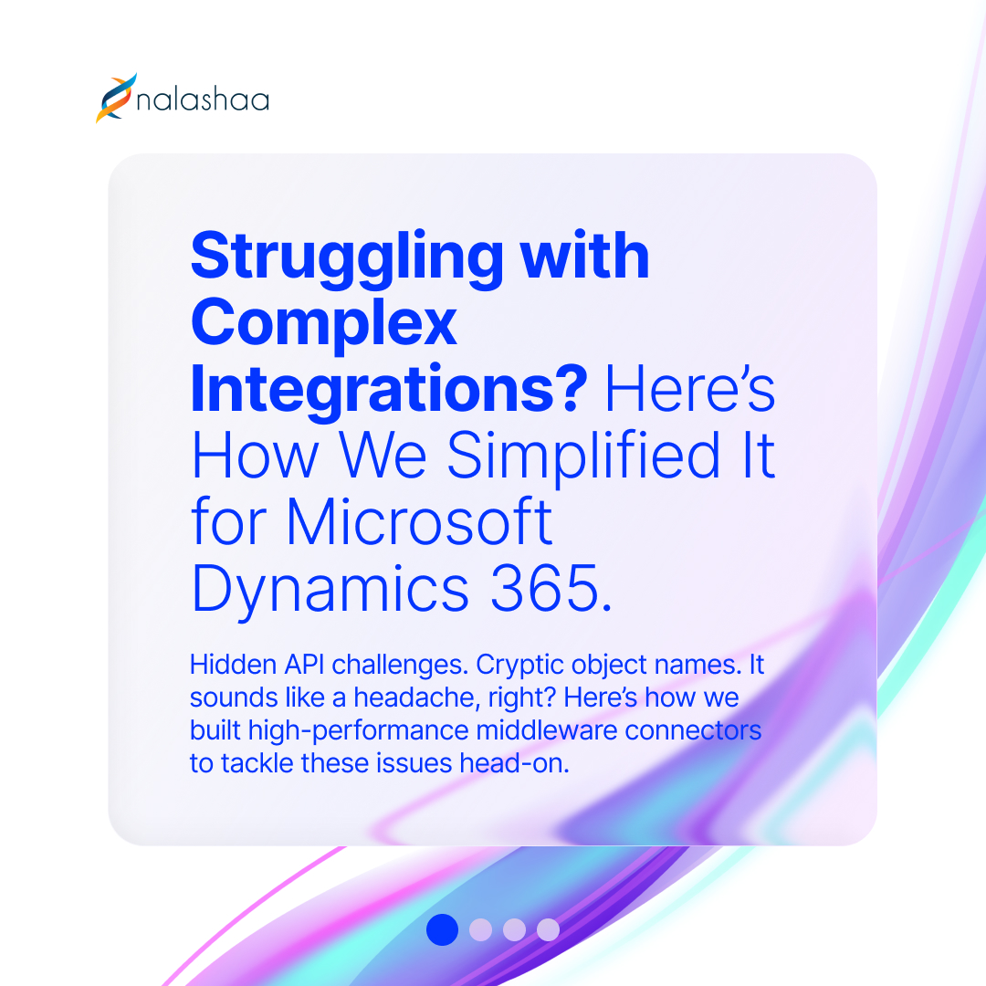 NalashaaDigital's tweet image. Learn how we built middleware connectors that enabled seamless integration with Microsoft Dynamics 365—boosting productivity and performance for mobile solutions.
Read the Case Study: nalashaadigital.com/case-studies/h…
#SeamlessIntegration #MicrosoftDynamics365 #MiddlewareSolutions