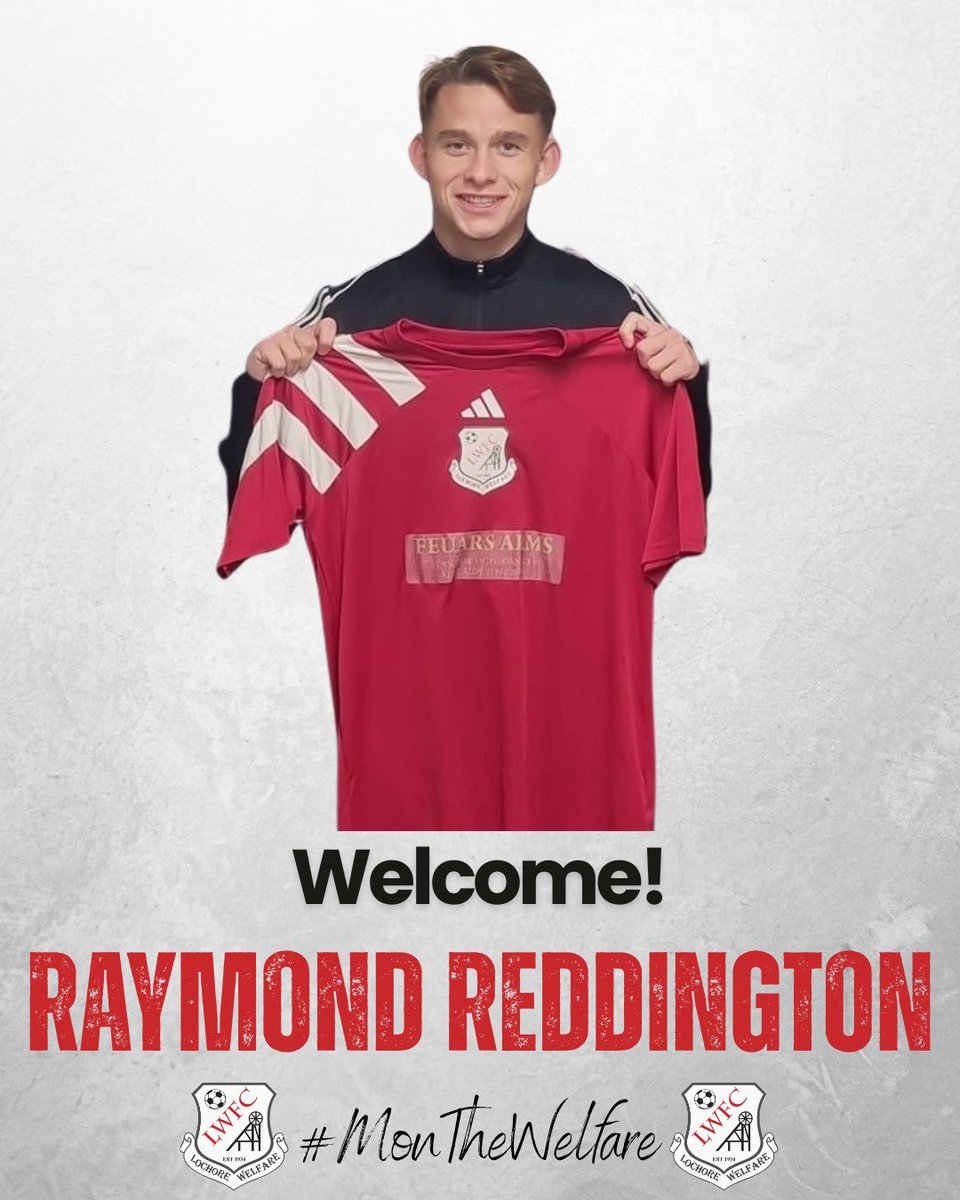Lochore Welfare (@lochorew) on Twitter photo Welcome to Lochore, Raymond Reddington!
“Mando” joins us on loan from <a href="/CowdenbeathFC/">Cowdenbeath FC</a>
James Adam’s comments 🗣️
“Raymond is a pacey, direct forward with great technical ability who will help bring more cutting edge to our squad. We’re delighted to have him at the club”. Welcome to Lochore, Raymond Reddington!
“Mando” joins us on loan from <a href="/CowdenbeathFC/">Cowdenbeath FC</a>
James Adam’s comments 🗣️
“Raymond is a pacey, direct forward with great technical ability who will help bring more cutting edge to our squad. We’re delighted to have him at the club”.