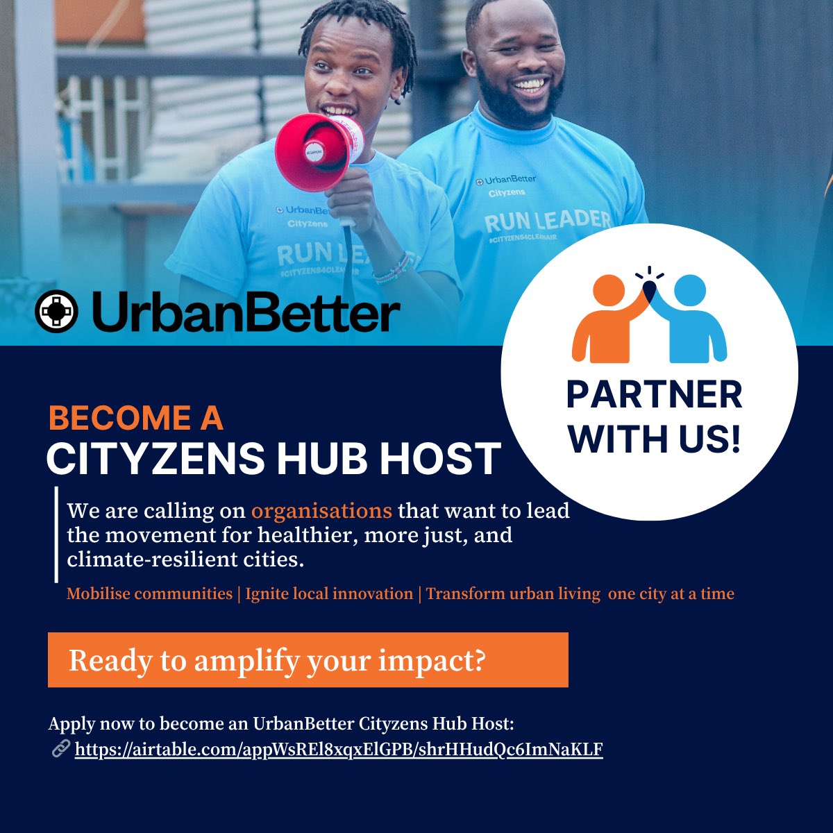 Did you know? 🌍
Your organisation can partner with us to host a Cityzens Hub to empower youth, use data for advocacy &amp; shape healthier, climate-resilient cities.

If you work on air quality, transport or food environments, we want to hear from you. 
👉
airtable.com/appWsREl8xqxEl…