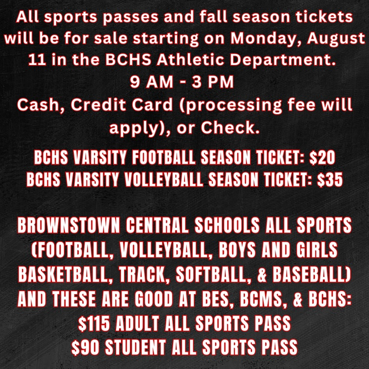 See the information about all sports passes and football/volleyball season tickets!