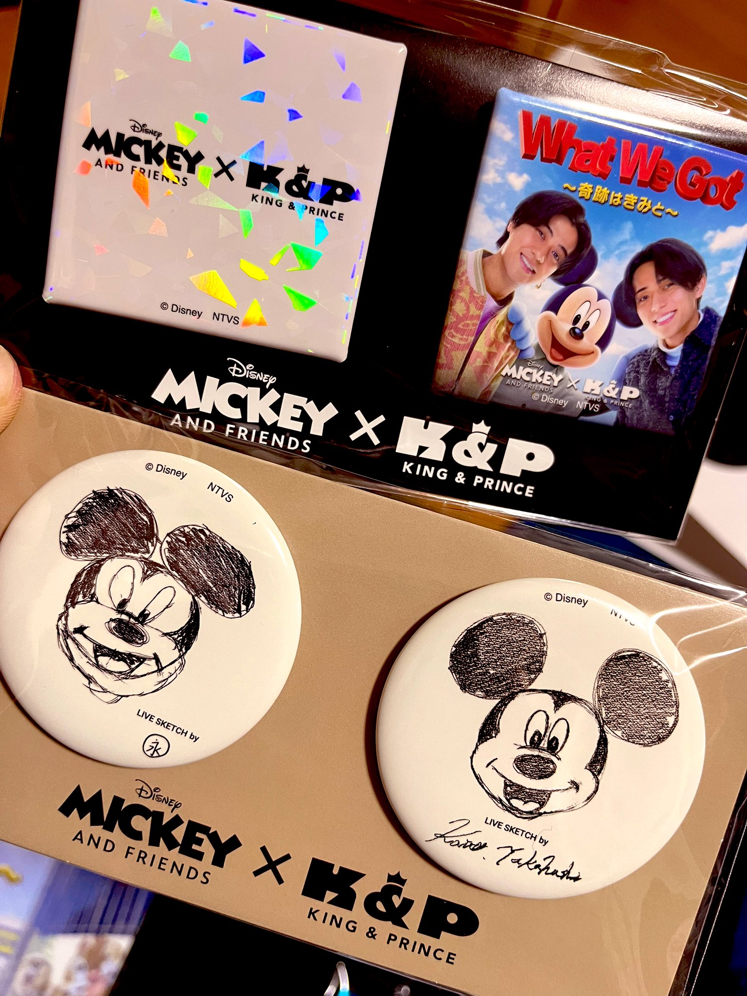 King&Princeミッキーコラボ タオル　缶バッジ　ポップアップ　バラ売り可 あい on X: 