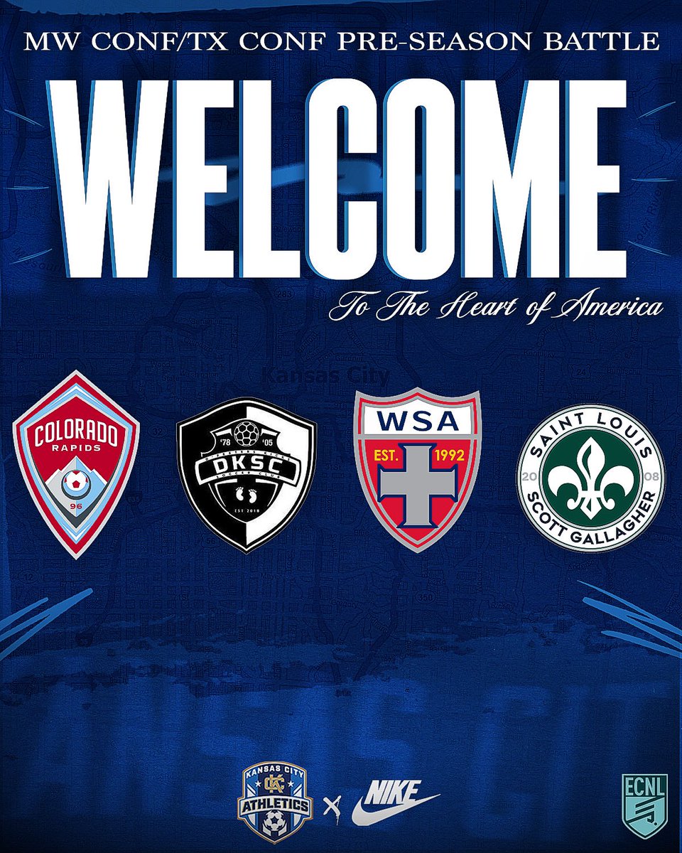 Marcus Kelcher (@marcuskelcher) on Twitter photo Rise and shine KC ☀️⚽
The 13’s kick things off on what will be an incredible weekend of <a href="/ECNLgirls/">ECNL Girls</a> pre-season games.
<a href="/AthleticsKC/">KC Athletics Soccer Club</a> <a href="/kcaecnl2013/">KC Athletics ECNL 2013G</a> @KCAECNL2012 <a href="/kca2011ecnlg/">KC Athletics ECNL 2011G</a> <a href="/KCAECNL2010g/">KC Athletics Academy Elite 2010 ECNL</a> <a href="/kcaecnl2009/">KC Athletics Academy Elite 09 ECNL</a> <a href="/KCACElite08ECNL/">KC Athletics Academy Elite 07/08 ECNL</a>
<a href="/DKSC_official/">D'Feeters Kicks Soccer Club</a> <a href="/SLSGECNLGirls/">SLSG ECNL Girls</a> <a href="/SoccerWSA/">WSA Soccer Club</a> <a href="/RapidsYouthClub/">Rapids Youth Soccer</a> Rise and shine KC ☀️⚽
The 13’s kick things off on what will be an incredible weekend of <a href="/ECNLgirls/">ECNL Girls</a> pre-season games.
<a href="/AthleticsKC/">KC Athletics Soccer Club</a> <a href="/kcaecnl2013/">KC Athletics ECNL 2013G</a> @KCAECNL2012 <a href="/kca2011ecnlg/">KC Athletics ECNL 2011G</a> <a href="/KCAECNL2010g/">KC Athletics Academy Elite 2010 ECNL</a> <a href="/kcaecnl2009/">KC Athletics Academy Elite 09 ECNL</a> <a href="/KCACElite08ECNL/">KC Athletics Academy Elite 07/08 ECNL</a>
<a href="/DKSC_official/">D'Feeters Kicks Soccer Club</a> <a href="/SLSGECNLGirls/">SLSG ECNL Girls</a> <a href="/SoccerWSA/">WSA Soccer Club</a> <a href="/RapidsYouthClub/">Rapids Youth Soccer</a>