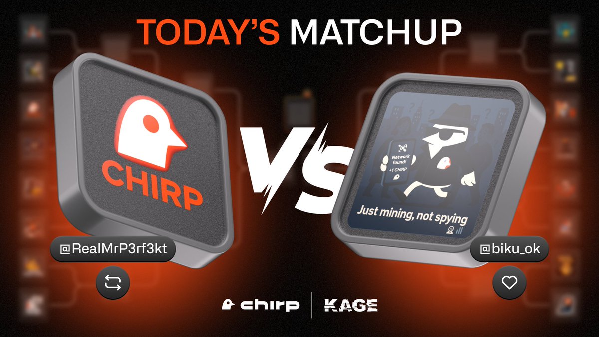 🔥 Today’s Sticker Showdown is HERE! 🔥

The battle is ON in the <a href="/ChirpCommunity/">Chirp Community</a> Sticker Contest!

🎨 Sticker 1 by <a href="/RealMrP3rf3kt/">Toad Broad</a> 
🆚
🎨 Sticker 2 by <a href="/biku_ok/">Biku Stark 🤑</a> 

🗳️ Cast your vote:

🔁 SHARE (Retweet) = Sticker 1
❤️ LIKE = Sticker 2

Only one will move on to the next round – YOU