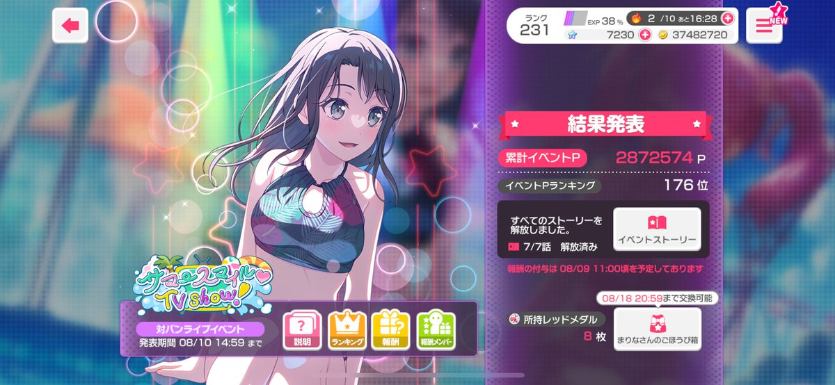 イベントお疲れ様でした!!
最終日走れませんでしたが無事200ラン達成です‼️