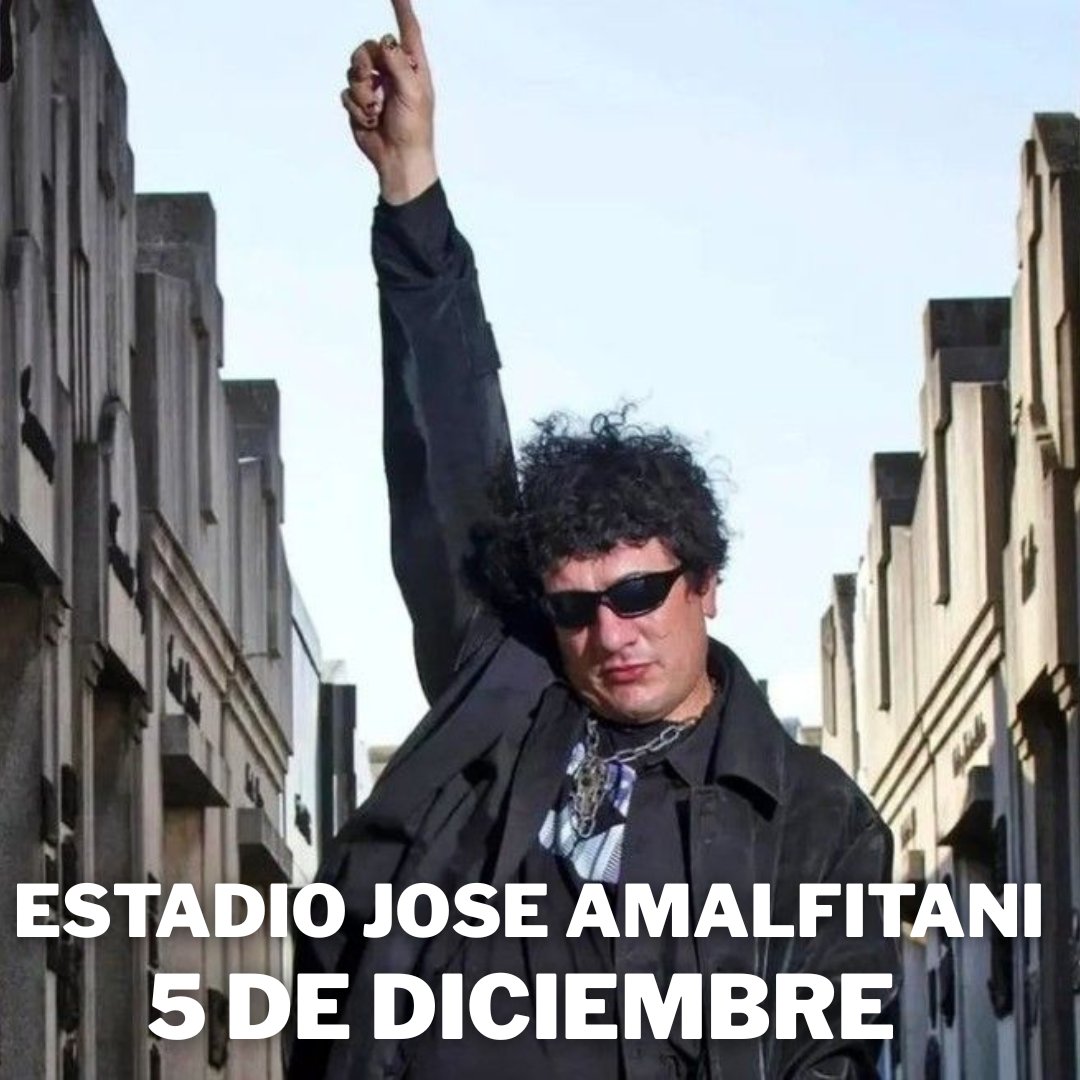 Este viernes 5 de Diciembre, el "Pity" Alvarez volverá a calzarse la guitarra para subir a un escenario, el lugar elegido para esta fiesta de reencuentro es el estadio de Vélez Sarfield, José Amlafitani.

➡️ Próximamente más información sobre la venta de entradas.