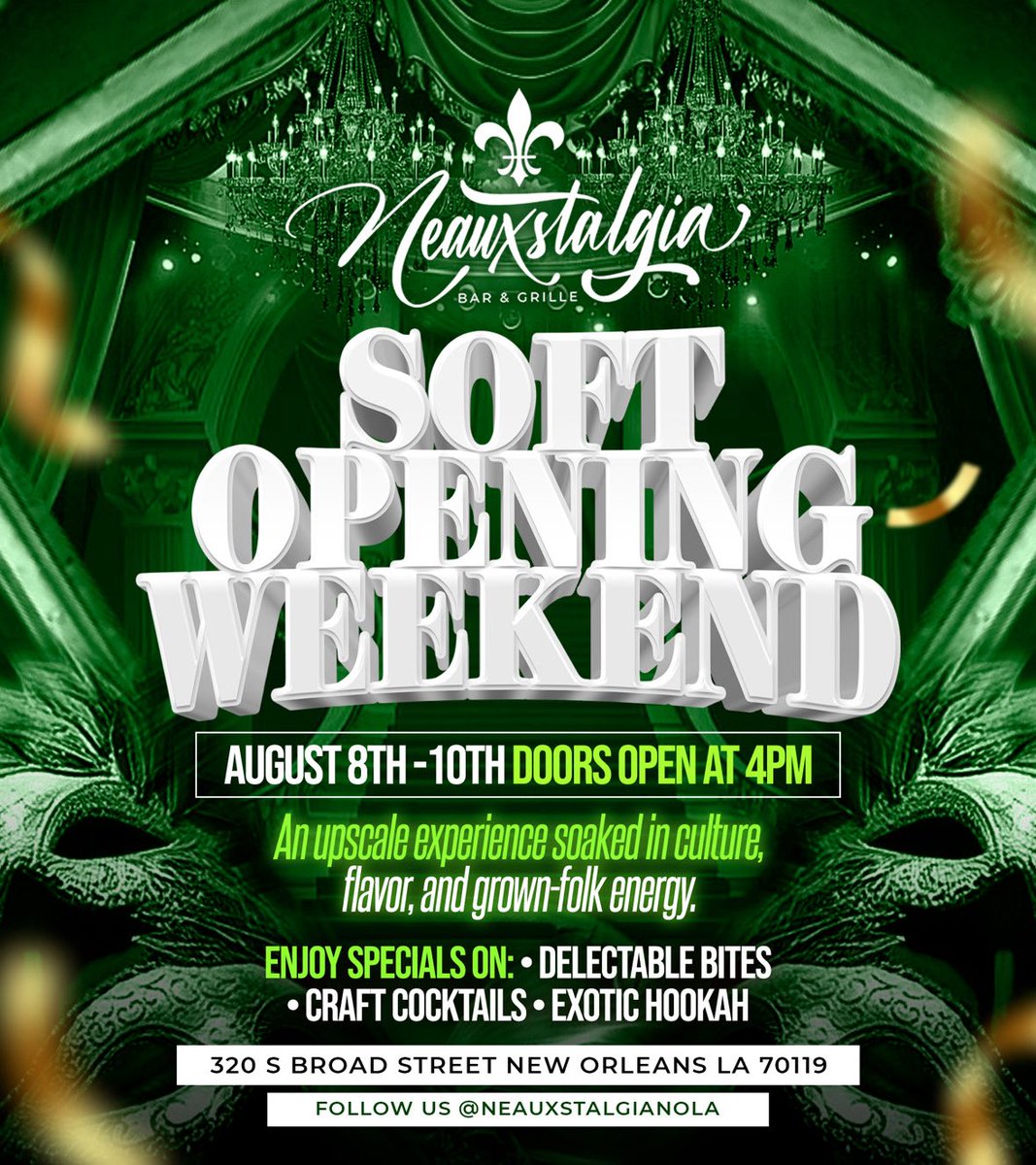 If you’re gonna be in New Orleans this weekend for Red Dress Run, stop by my friend’s restaurant! He’s doing a soft opening and the vibes will be on 💯!