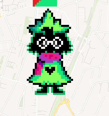 I put ralsei on my hometown in Wplace :3