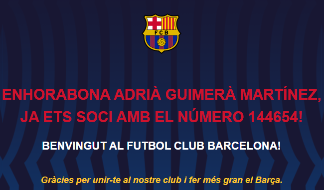 A partir d'avui comença el "road to" soci número 1 del <a href="/FCBarcelona/">FC Barcelona</a>.