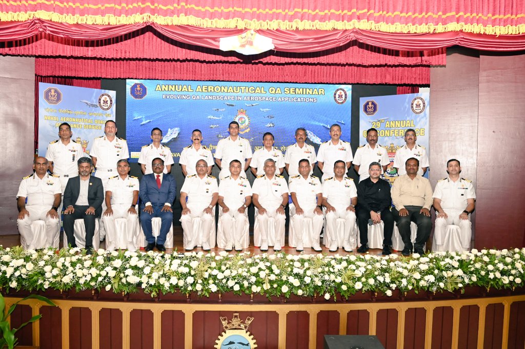 29th Annual Aeronautical Quality Assurance Conference was conducted by Naval Aeronautical Quality Assurance Service (NAQAS) at #SNC #Kochi from 06-07 Aug 25. 
The conference was inaugurated by Cmde R Rajesh, Cmde (ASE) and attended by dignitaries from #IndianNavy and various