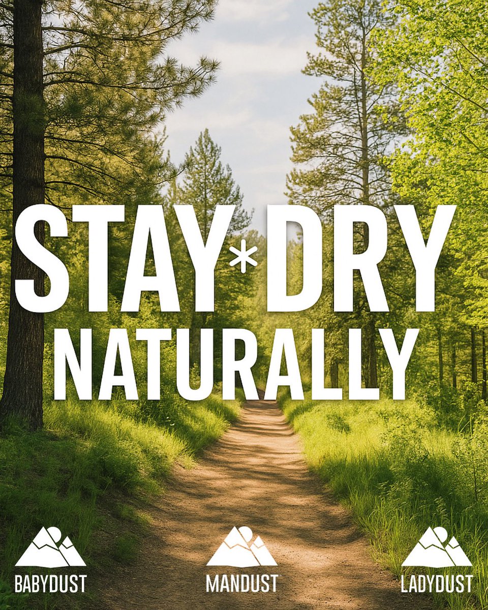 Stay dry, naturally. Don’t let the heat stop you. 🏔️ 

#StayDryNaturally #Mandust #Ladydust #Babydust #TalcFree #AllNatural #FreshnessOnTheGo #BodyPowder #NaturalCare #EcoFriendlyLiving #StayFreshAllDay #GentleOnSkin #AdventureReady #OutdoorFreshness #NaturalLuxury