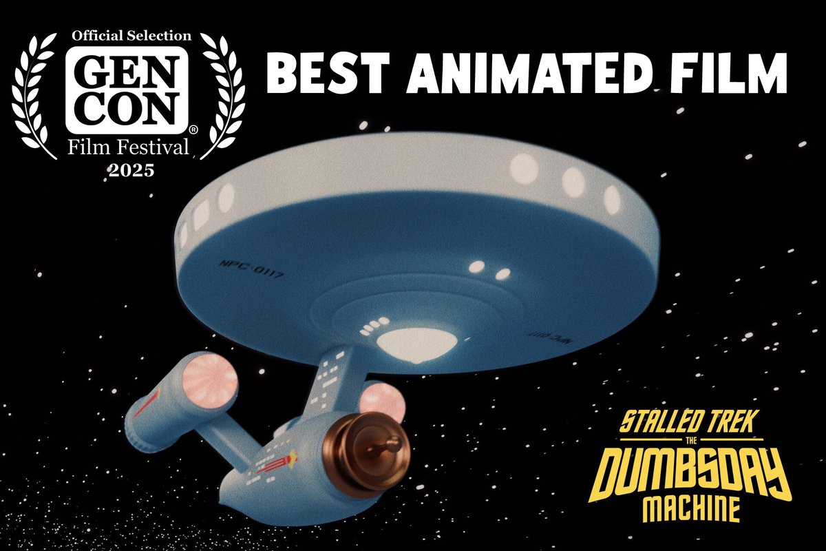 Super excited to announce that STALLED TREK: THE DUMBSDAY MACHINE was awarded BEST ANIMATED FILM at the GEN CON FILM FESTIVAL!