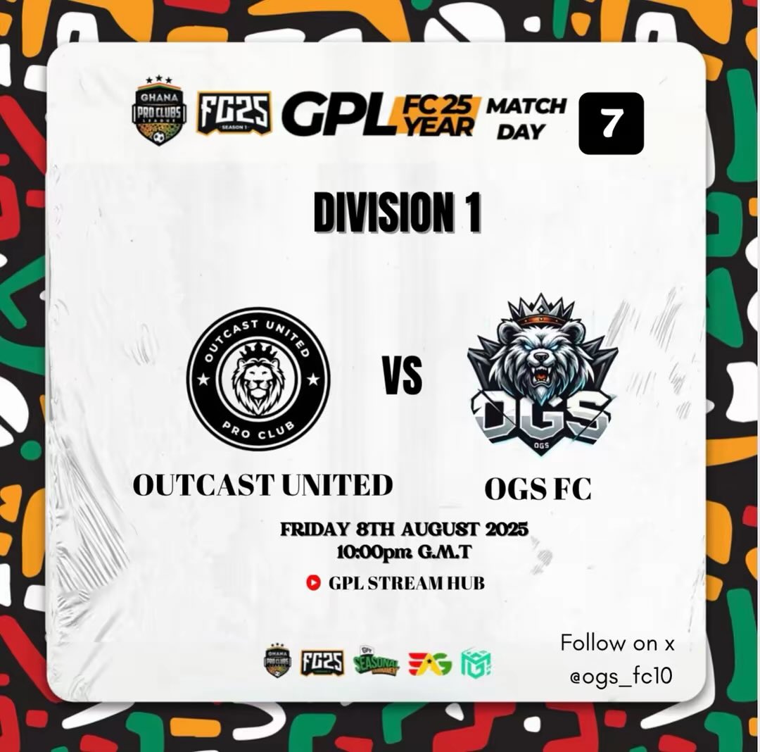 ogs_fc10's tweet image. 𝗜𝗧'𝗦 𝗠𝗔𝗧𝗖𝗛𝗗𝗔𝗬!!! 👀🏆

🏆 GPL Pro Clubs Division (1) League 
🏟  Rest In Peace 
🆚  @outcastunited
⏰ 22:00 KO GMT 
📺 Sky Sports