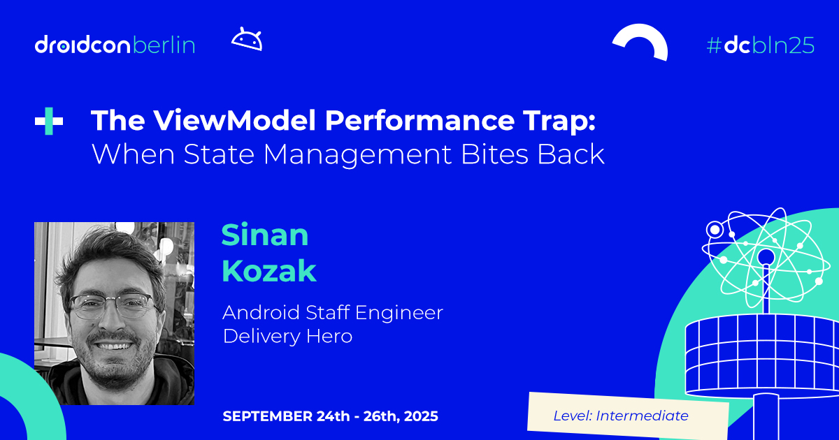 droidconBerlin's tweet image. When @snnkzk talks, the #Android industry listens 👏
This #dcbln25 session will go over how #ViewModel misuse can cause latency & instability—learn to detect, fix & keep them lean for responsive, stable apps.
berlin.droidcon.com/speakers/sinan…