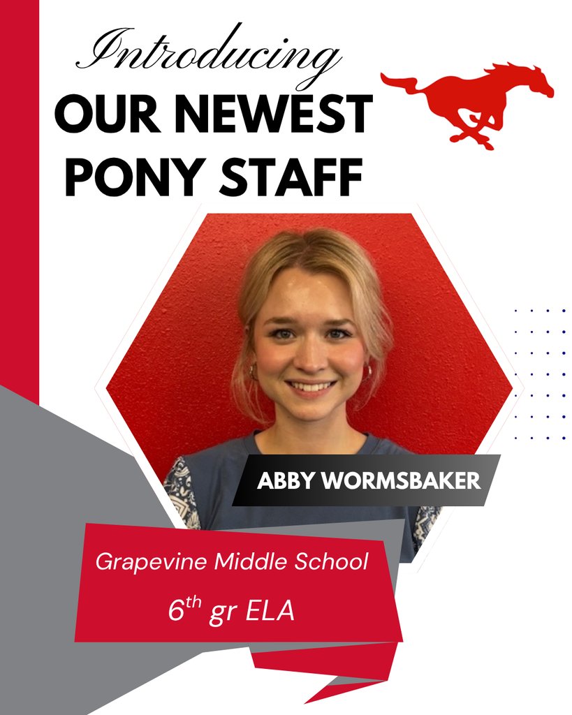 Meet our newest Pony Staff: Abby Wormsbaker– GMS 6th Grade ELA! 🐴📚