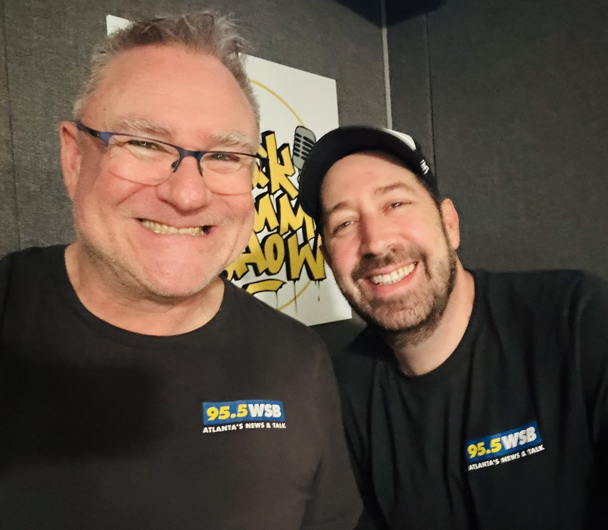Someone else had the same idea this Summertime Friday morning in the office! Twinning with my friend <a href="/MarkArum/">Mark Arum</a> on-air now til noon eastern on 95.5 <a href="/wsbradio/">WSB Radio</a>