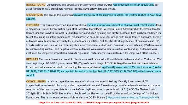 drraviele's tweet photo. 📌 In AF 👫
👉 Dronedarone vs sotalol assoc. w/ signif. ⬇️rates of
🔷 CV hospitalization
🔷 Ventricular arrhythmias
#EPeeps #afib #CardioTwitter #MedTwitter #Metanalysis @leftbundle @adribaran @DrJasonAndrade @DhirajGuptaBHRS @tomdepotter @SeguraCardio @Hragy @EduardoSaad3 @ftrae https://t.co/Ejn3fQKPIS