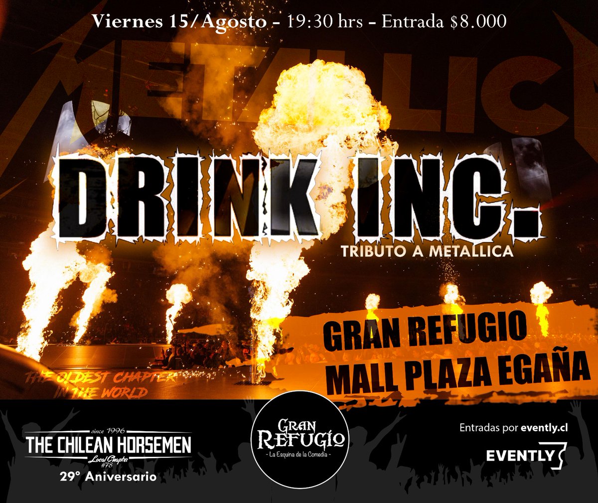 chileanhorsemen's tweet image. #Membresía2025
INVITACIÓN a vernos y encontrarnos el próximo viernes 15 en #ElGranRefugio de Mall Plaza Egaña junto a Drink Inc donde además entregaremos los pack de la membresía

🕚 19:00hrs
🎟 $8.000
🆓 Socios al día entrada liberada

#TheChileanHorsemen
#LocalChapter78