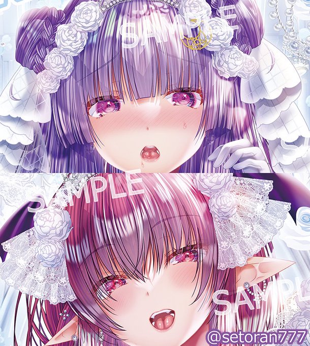 夏コミ発行ドルマンスリーブTシャツ ①花嫁パチュリー&小悪魔 爽やかな色味とエチチな二人をお楽しみください。 こあはアンダーヘアありパチェさんは母乳あり 高品質、優れた発色。 サイズ展開はL～4XLサイズです。 【8/17(日) C106二日目:東エ-66ab せとらん】 よろしくお願いします。