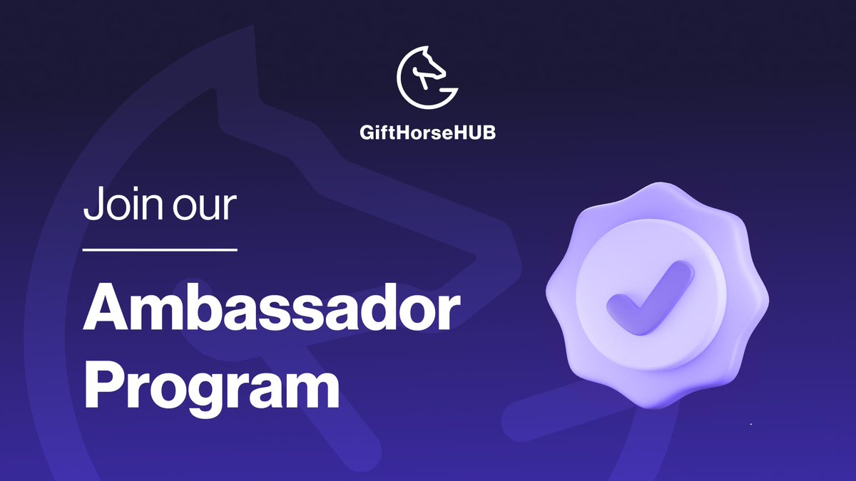 🐴 GiftHorse Ambassador Program is LIVE

 We’re building the most fun &amp; rewarding economy on Telegram.
 If you’re deep in Web3, love strategy games, and want to shape the next big thing - this is your moment.

👉 Apply now: forms.gle/xhbUnt3cZ8VT8N…