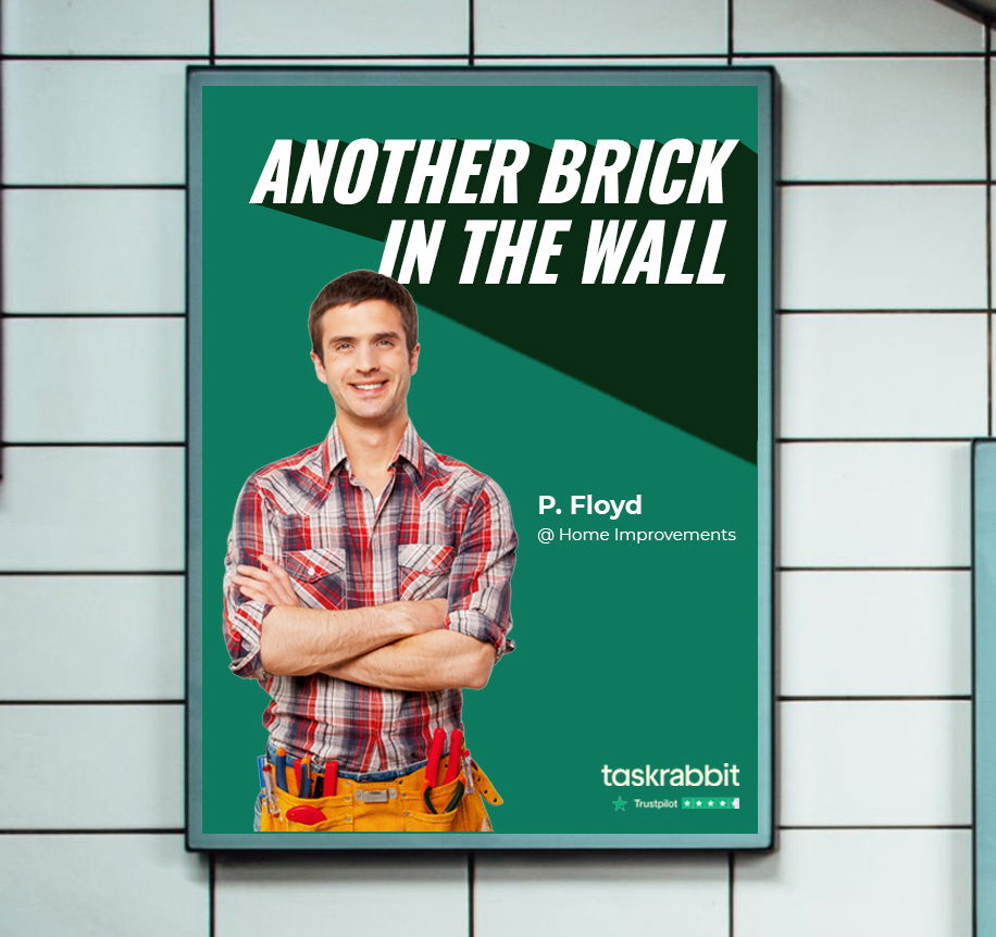 Entry 2 - One Minute Brief of the Day: Create posters that bring to life famous song lyrics to promote the 'Moving/Painting/Cleaning/Mounting/Home Improvement' categories available on the
<a href="/Taskrabbit/">Taskrabbit</a> platform. #TaskTunes🎶
<a href="/OneMinuteBriefs/">One Minute Briefs ⏱️</a>