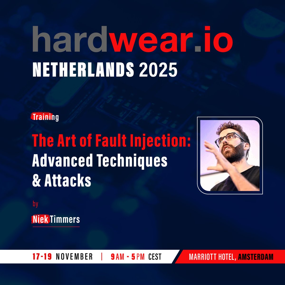 hardwear_io's tweet image. 💡Anyone can stumble into a glitch — but mastering why it works is the real art.
Join @tieknimmers at #hw_ioNL2025 to learn how to create, measure and refine voltage glitches to unlock the secrets of modern chips.
👉 hardwear.io/netherlands-20…
#faultinjection #attacks #exploit
