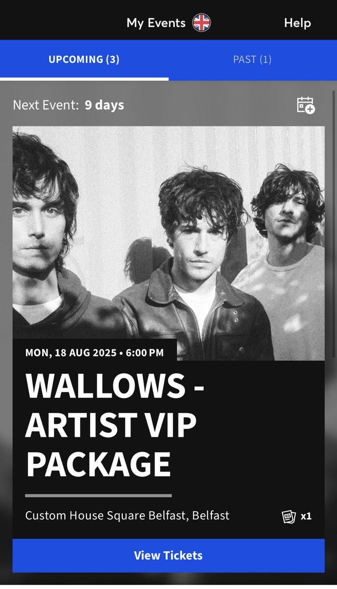 sadly selling my wallows VIP ticket for belfast on 18/08/25. paid £140 but selling for £100 or nearest offer :) pls message if interested x