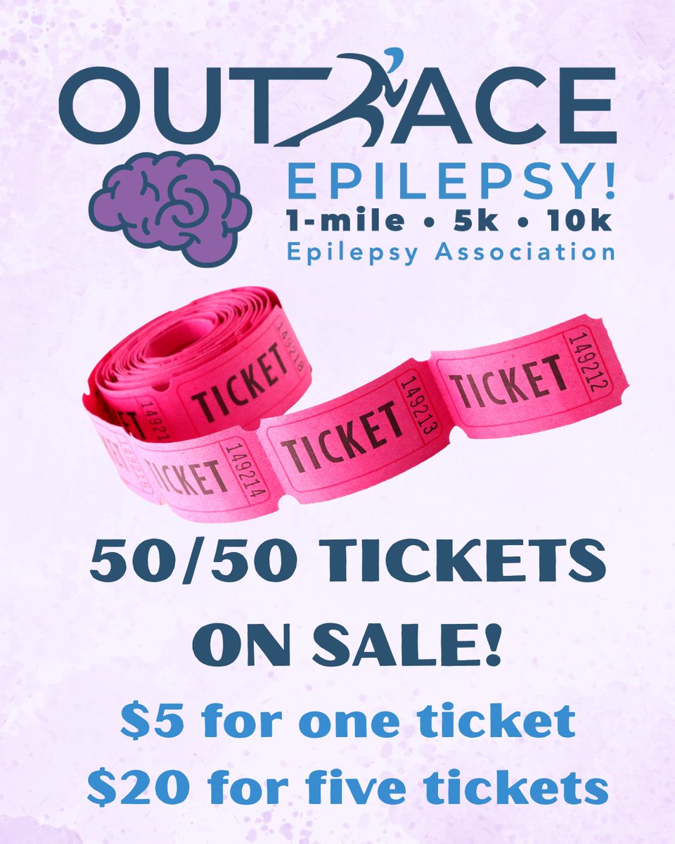 Don't forget to get your 50/50 tickets for Outrace Epilepsy! online here: weblink.donorperfect.com/outraceepileps…

You do not have to attend to win! Tickets are $5 each or $20 for a bundle of five. 

We will also be selling tickets in-person at the zoo on race day.