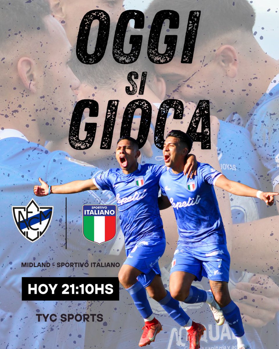 ¡𝐇𝐎𝐘 𝐉𝐔𝐄𝐆𝐀 𝐈𝐓𝐀𝐋𝐈𝐀𝐍𝐎!

📍 Por la fecha 8 del Torneo Clausura, visitamos a Midland.

💪🏻  𝙑𝘼𝙈𝙊𝙎 𝙉𝙊𝙎𝙊𝙏𝙍𝙊𝙎 🪓

#VamosTano 🇮🇹