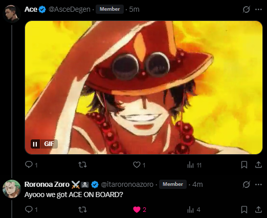 we got zoro and ace in one frame 🏴‍☠️🏴‍☠️