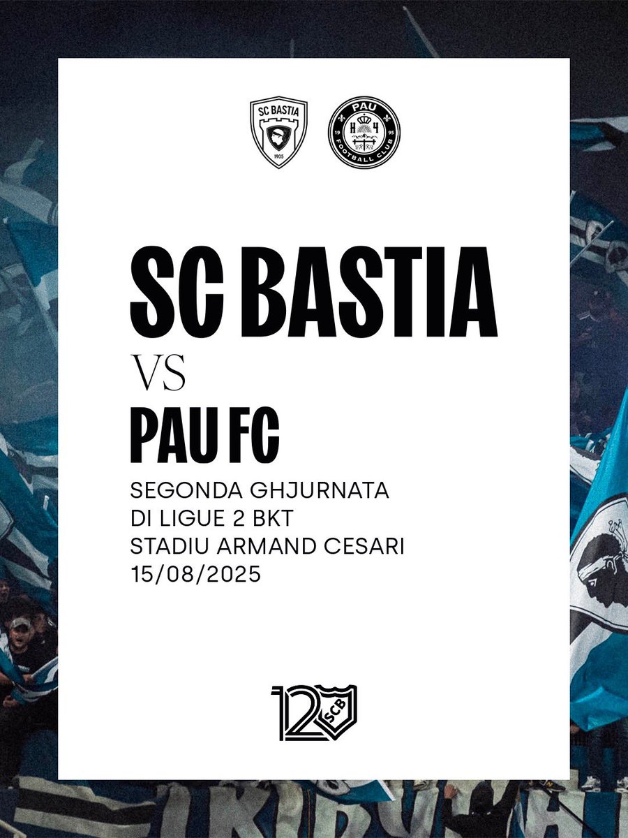SCBastia's tweet image. S’avvicina Santa Maria 🔵⚪️

U 15 d’agostu, ritrovi a to piazza in Armand Cesari 🏟️

SC Bastia VS Pau FC

8 ore di sera 🕖

Artistu di l’affissu Antò Fils de Pop 🖼️

Forza Bastia ! 🔵⚪️

#sporting #scb #scbastia #sportingclubdebastia #sportingclubdibastia #forza #scbpfc