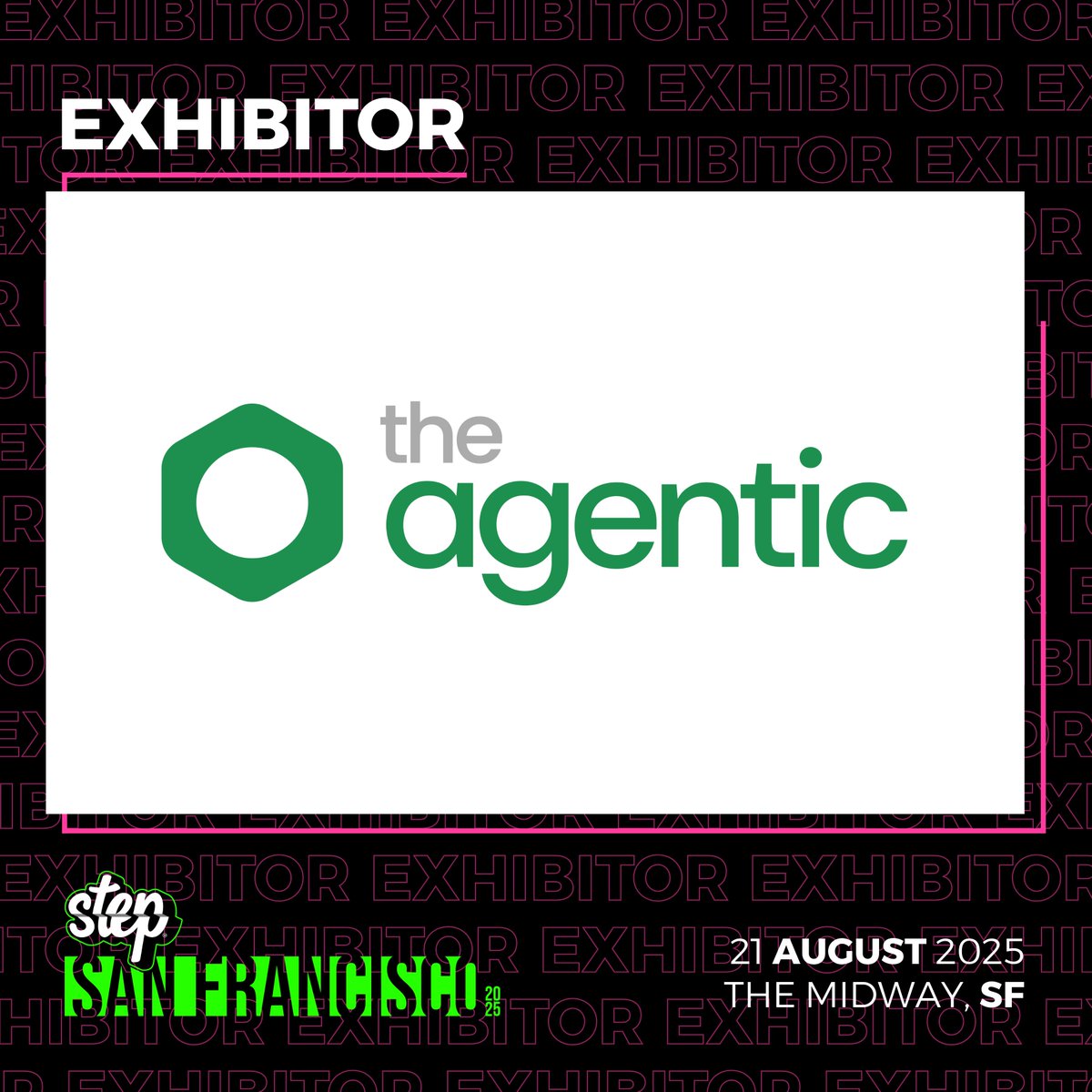 Step (@stepconference) on Twitter photo Just announced: <a href="/theagentic/">TheAgentic</a> will be exhibiting at #StepSF on 21 August!
They’re redefining AI agent infrastructure for startups & SaaS founders with low-cost tools, custom LLMs, & more 🚀
🎟 Want to see them live? Tickets going fast → bit.ly/4dcvsoQ Just announced: <a href="/theagentic/">TheAgentic</a> will be exhibiting at #StepSF on 21 August!
They’re redefining AI agent infrastructure for startups & SaaS founders with low-cost tools, custom LLMs, & more 🚀
🎟 Want to see them live? Tickets going fast → bit.ly/4dcvsoQ