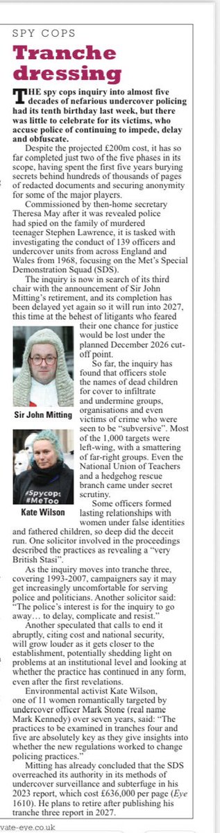 Public Interest Law Centre. (@publiclawcentre) on Twitter photo #spycops inquiry update in <a href="/PrivateEyeNews/">Private Eye Magazine</a>. A 10 year anniversary for the public inquiry. Worth a read. (Click on the article - it should expand) A very British Stasi. #spycops inquiry update in <a href="/PrivateEyeNews/">Private Eye Magazine</a>. A 10 year anniversary for the public inquiry. Worth a read. (Click on the article - it should expand) A very British Stasi.