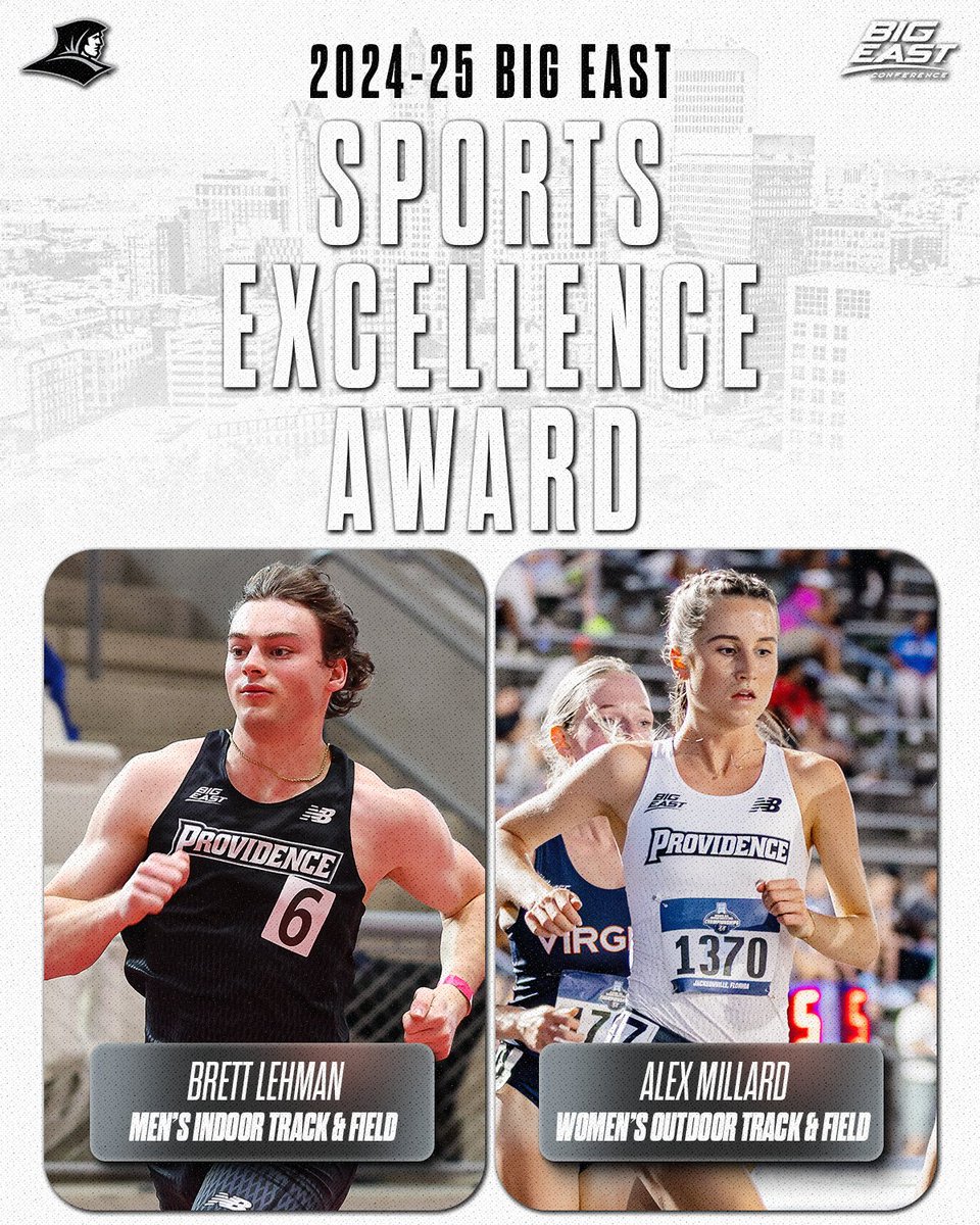 Congrats to Brett Lehman and Alex Millard who earned the BIG EAST Sports Excellence Award for indoor and outdoor track, respectively!

#GoFriars