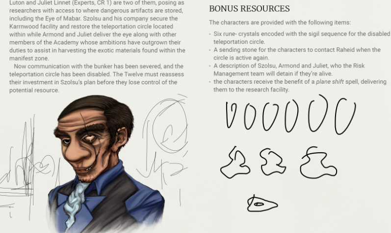 Livestreaming Eberron adventure production "Crystals of Mabar" w/ <a href="/FlatBack_Four/">🐐 The Old Goat 🐐</a> &amp; <a href="/zorbtrauts/">Stuart Broz, beastmaster of scalykind</a>
Publishing <a href="/dms_guild/">Dungeon Masters Guild</a>

Today we're illustrating Council of Twelve Conspiracy    
youtube.com/watch?v=n05sN_…

<a href="/Wizards_DnD/">Dungeons & Dragons</a> #ttrpgs #fantasyart #eberron