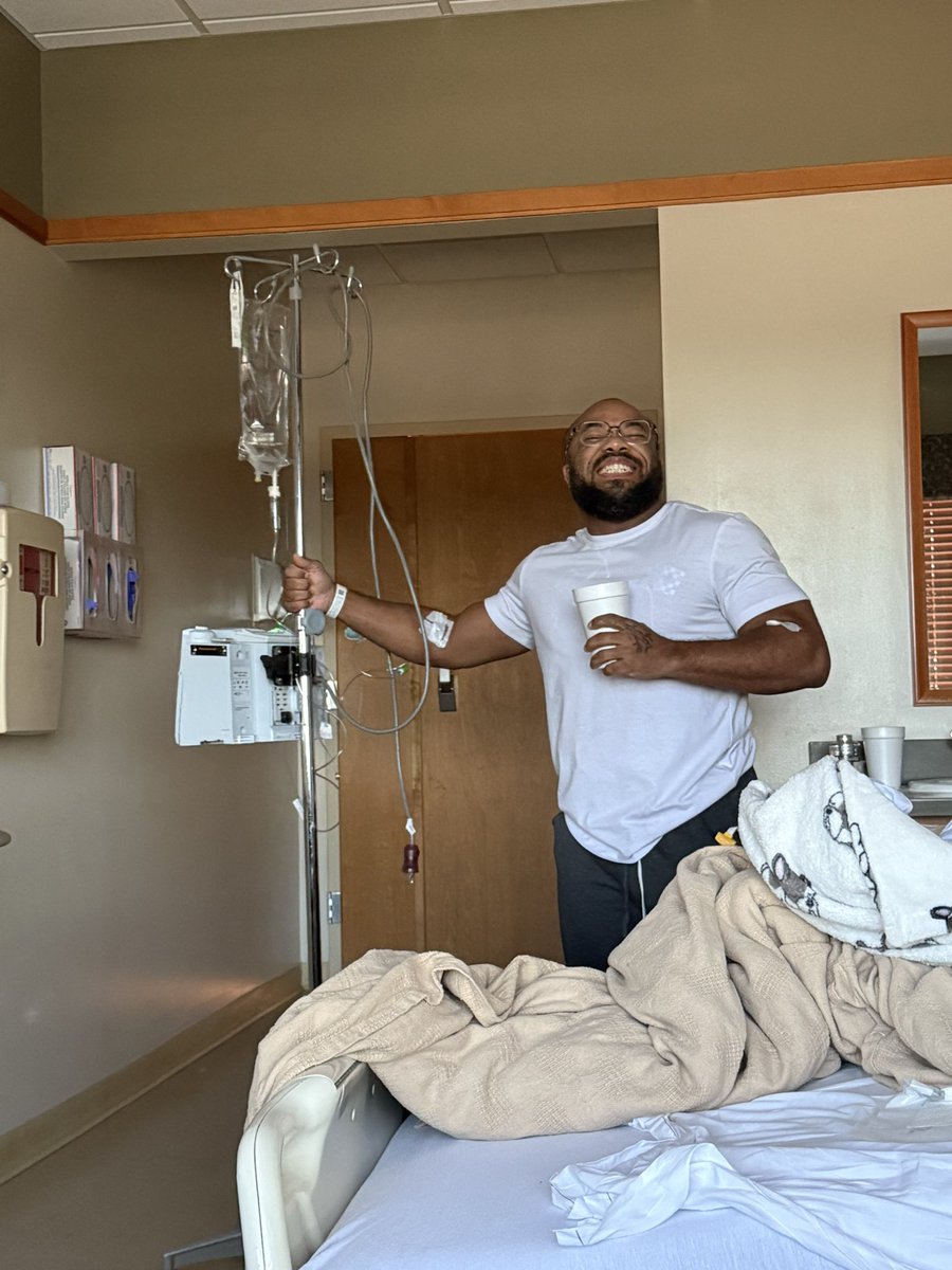 He was trying to ask the neurologist today if he’d be okay to wrestle this weekend.

Already back to testing my patience 😭