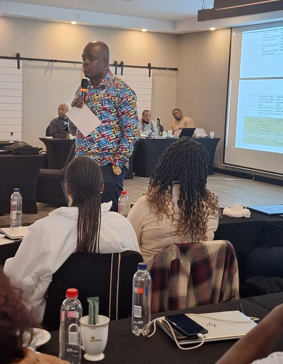 Dr Sirovha AgriSETA's CEO,  addressing the Management Team at the entity's annual strategic meeting.