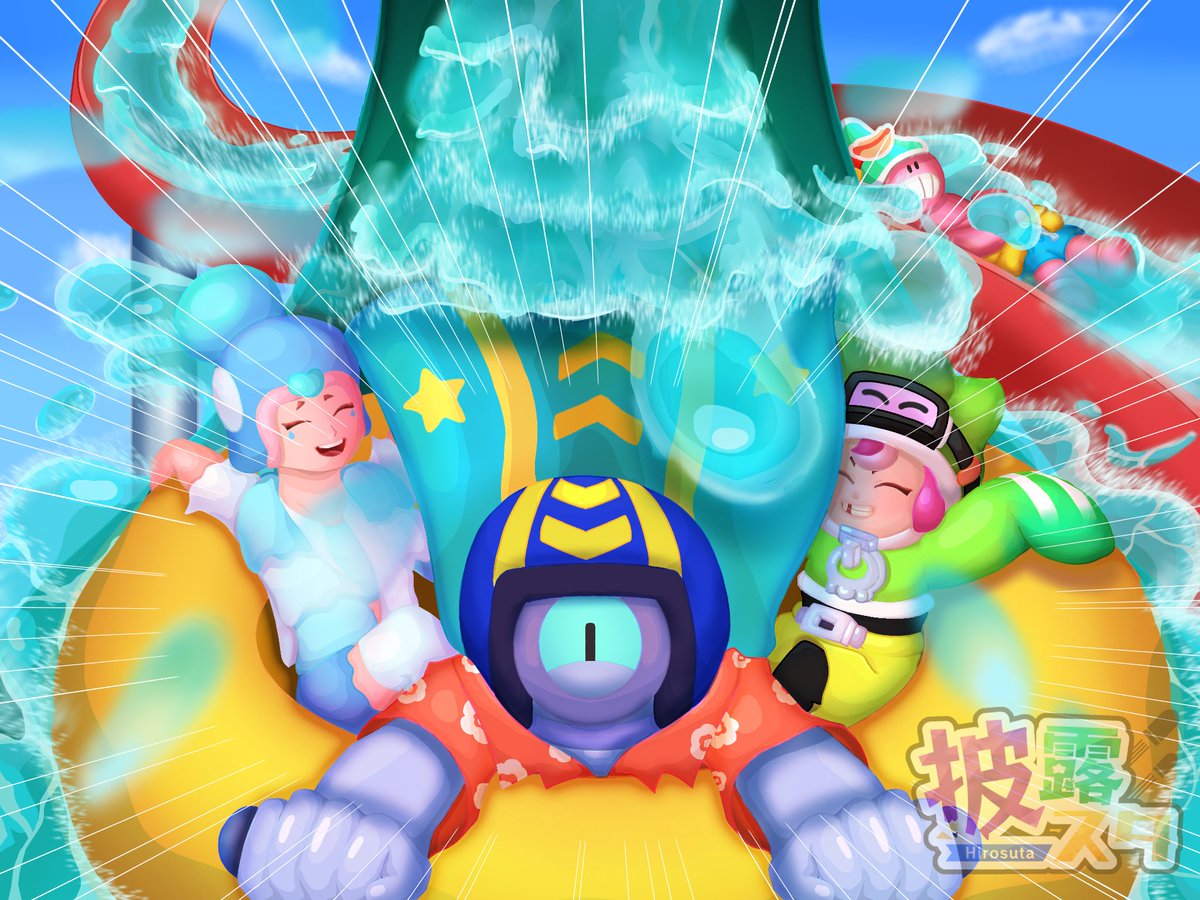COOKIE_ikeee's tweet photo. ウ��ータースライダー🏖️
#披露スタ #ブロスタ鋭角部 #BrawlStarsArt https://t.co/xm0TQNau2m