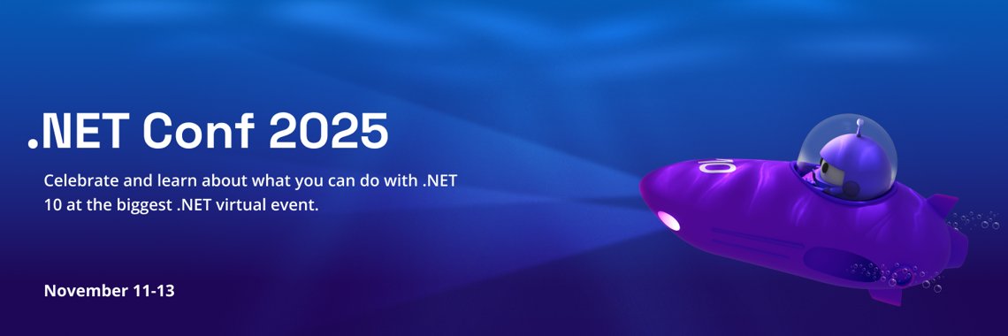 ddskier's tweet image. 📣.NET Conf 2025 Call for Content is OPEN! Share your stories and help celebrate the launch of .NET 10.
Deadline: August 31st.
Submit: hubs.li/Q03BT3Hc0
#dotnetconf #dotnet
hubs.li/Q03BT07N0 via @csharpfritz