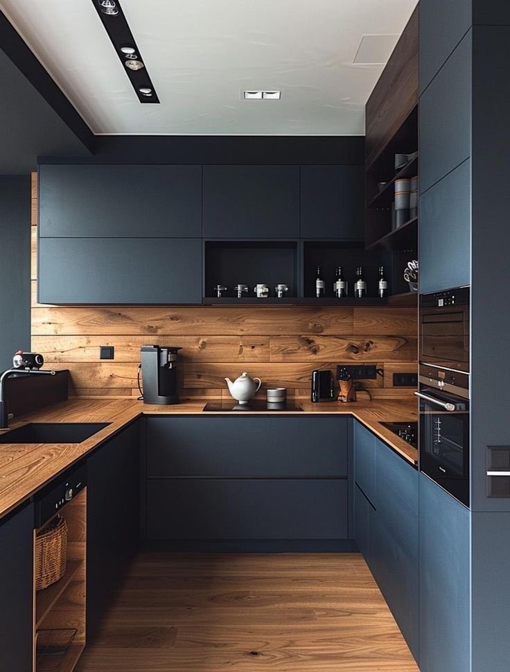 Dark interior kitchen