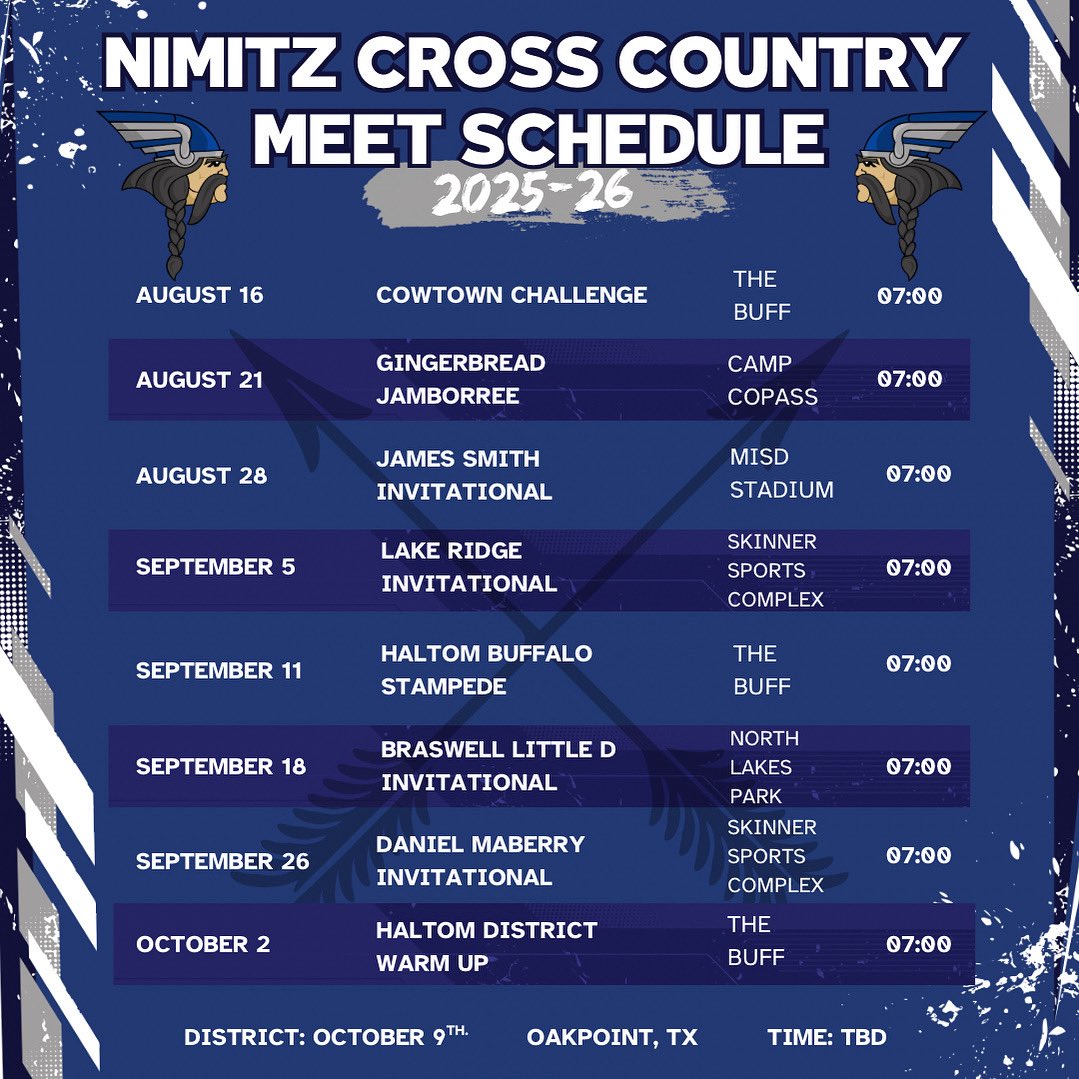 Come support your local Runnin’ Vikings! #crosscountry #NimitzNation