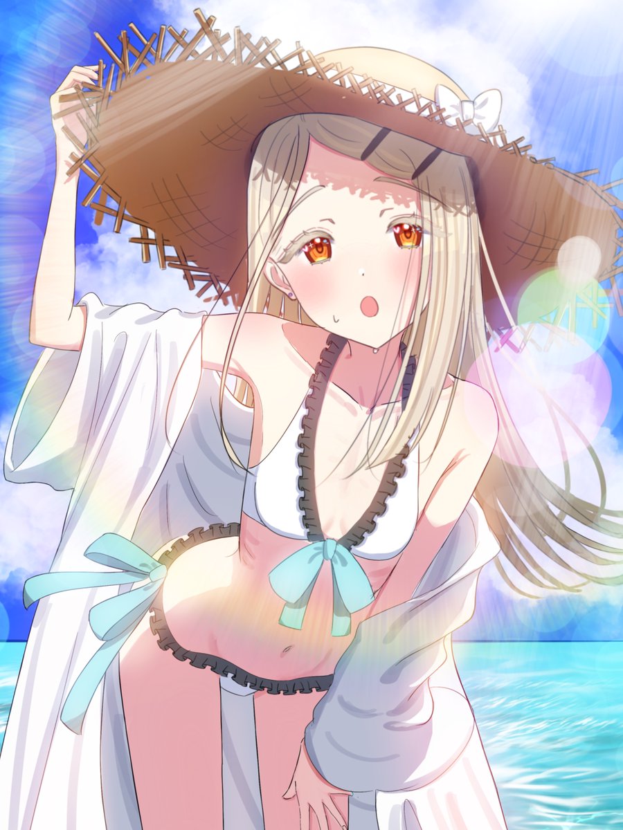 夏コミの新刊から1枚！水着姿の篠澤さんです！！
#学マス