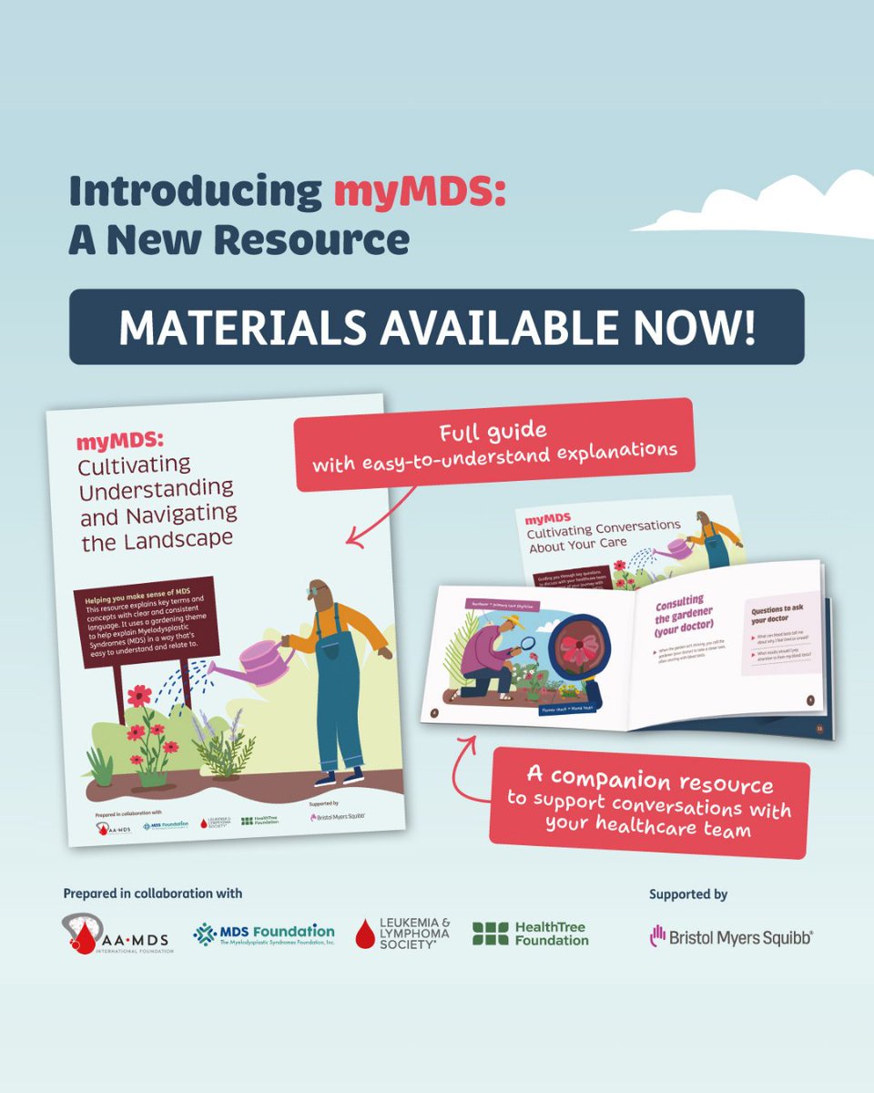 The MDS Collective has introduced two new myMDS resources, created to help simplify important terms and concepts for those living with myelodysplastic syndromes (MDS).

Materials available via digital download on our website here: bit.ly/45mP9YJ