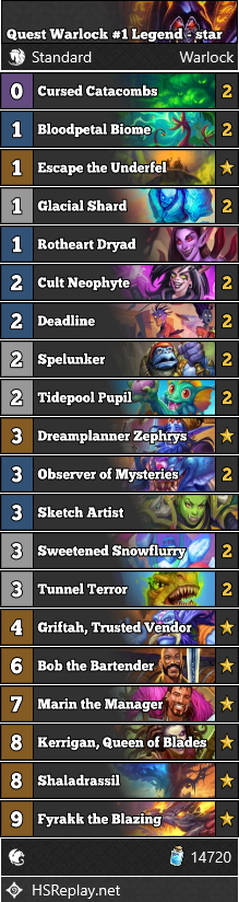 neon31HS's tweet photo. [STANDARD] star reached #1 Legend with Quest Warlock.

▼ Deck Code and more:
https://t.co/OaSkyD2imf

#StandardHS #Hearthstone https://t.co/Y3l7vOLHzb